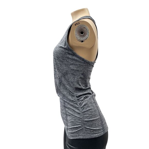 Athleta Women's Fastest Track‎ Racerback Tank Top Scoop Neck Ruched Gray Small - Picture 3 of 9